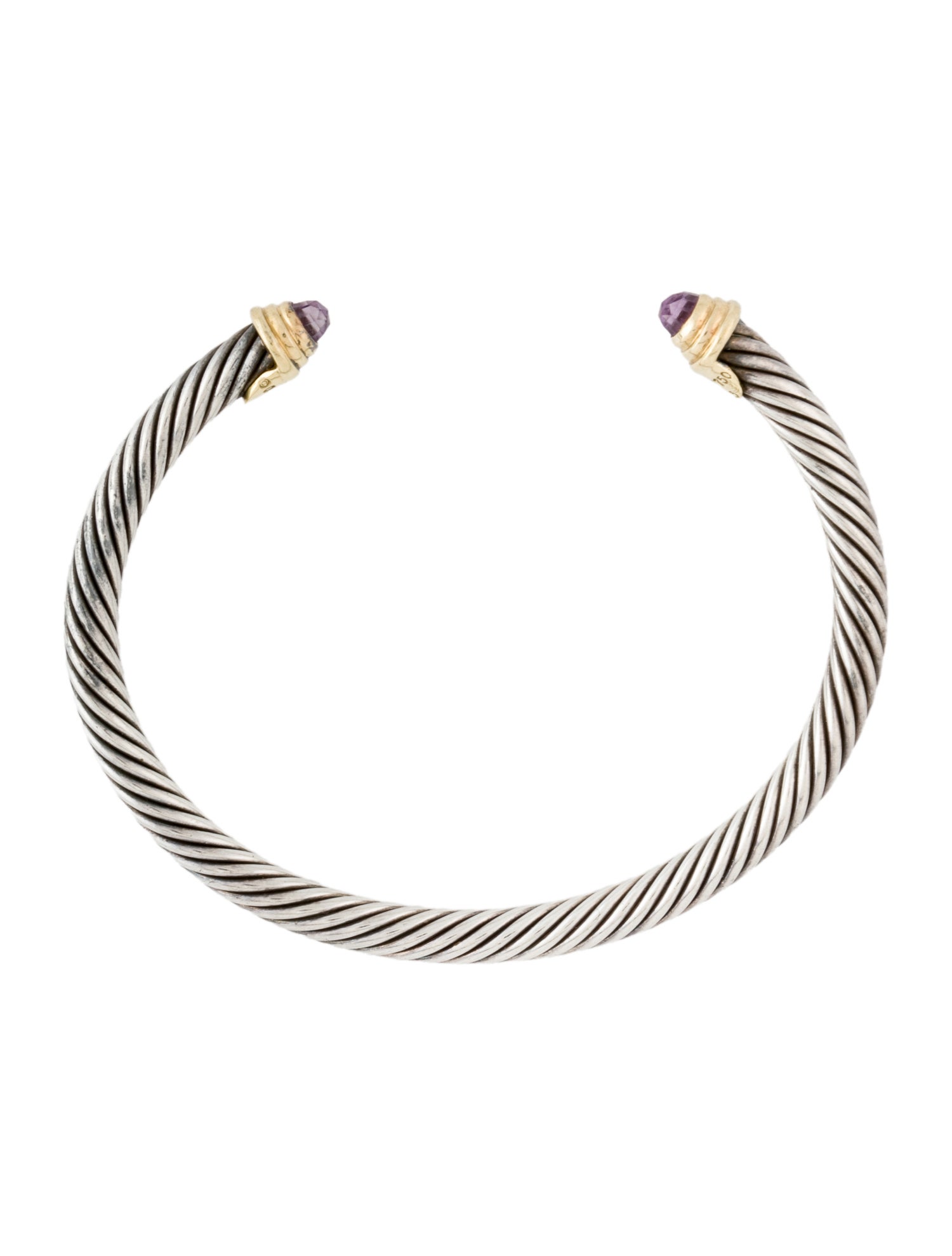 David Yurman Amethyst Classic Cable Cuff Bracelet